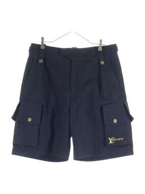 Louis Vuitton Cotton Canvas Utility Wide Cargo Shorts Black